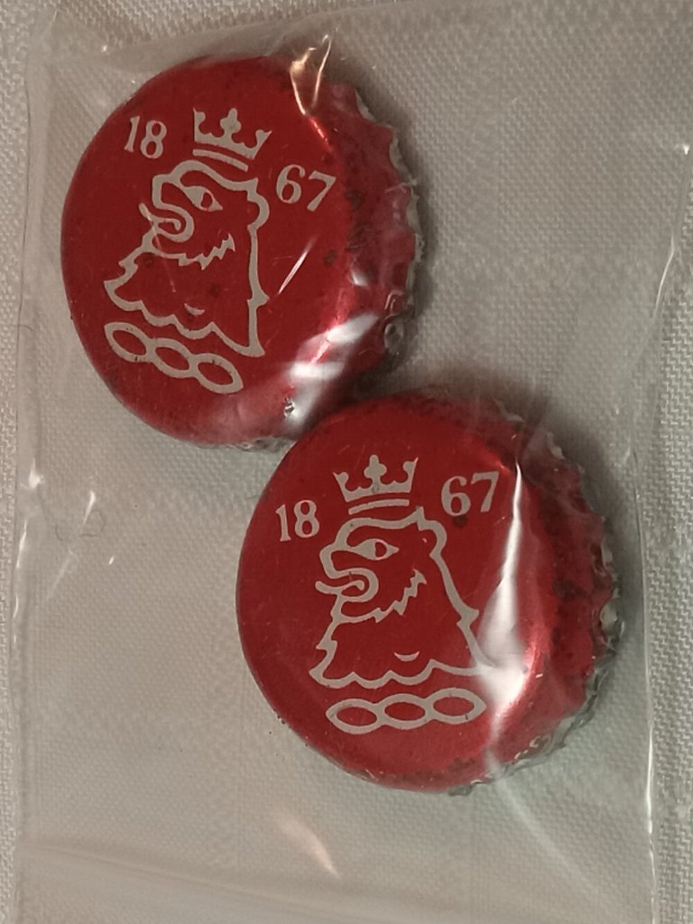 Set of two strong magnets handmade from glass bottle caps